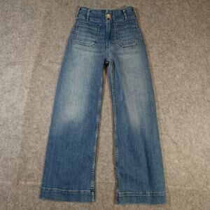 Anthropologie Maeve Jeans 23 Colette Cropped Wide Leg High Rise Denim